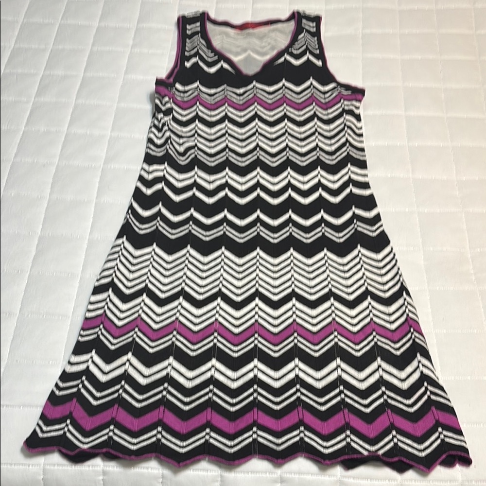 Krimson Klover Chevron Dress with Purple Accents